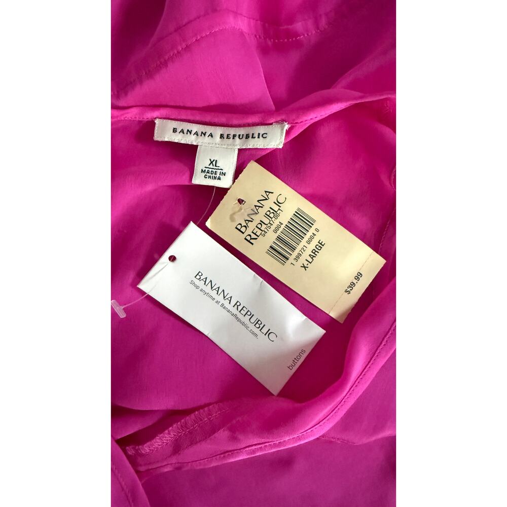 NWT Banana Republic 100% Silk Tank Top XL Pink - Picture 4 of 9